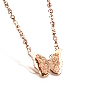 Wholesale Hot selling fashion jewelry stainless steel butterfly Necklace TGSTN131