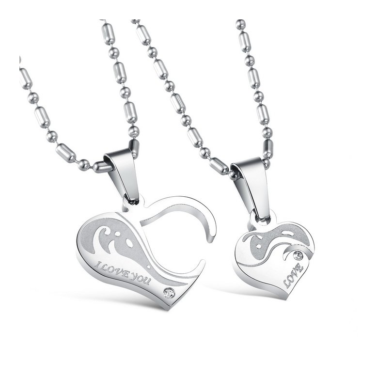 Wholesale Great Gift Love Symbols couples Necklace stainless steel Necklacepair TGSTN043