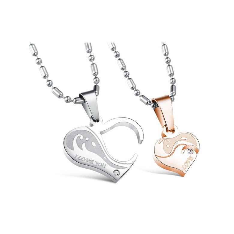 Wholesale Great Gift Love Symbols couples Necklace stainless steel Necklacepair TGSTN044