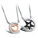 Wholesale Hot selling stainless steel starpeach hearts couples Necklace TGSTN123