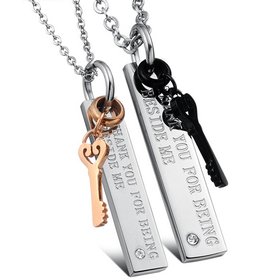 Wholesale Free shipping fashion stainless steel couple Necklace lover's jewelry TGSTN025