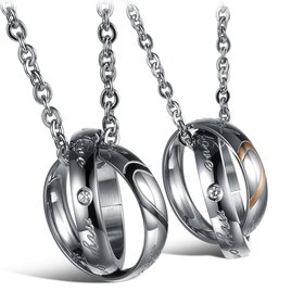 Wholesale Fashion stainless steel couples Necklace TGSTN001