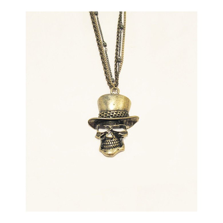 Wholesale 2020 Western Vintage Hip-hop Plain Pendant Necklace Stainless Steel Skull Pendant Necklace Trendy for women Jewelry VGN013