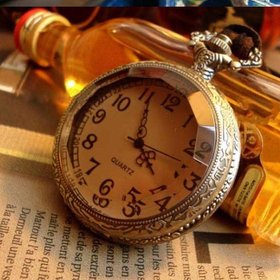 Wholesale Vintage Charm Quartz Pocket Watch Roman Numerals Display Necklace Clock Fob Bronze Sweater Chain Open Face Pocket Clock Unisex VGN014