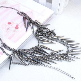 Wholesale Heavy Rivet Double Necklace Turtleneck Collar Punk Jewelry Thorns Hip-hop Street Accessories  for men and women necklace jewelry VGN015