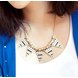 Wholesale  Women Gold-color Punk Necklaces Triangle Black and white corrugated Pendant Necklace Vintage wholesale Jewelry VGN016
