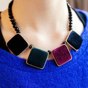 Wholesale Vintage Velvet square Choker Chain Necklace for Women Girls Gifts Party VGN021