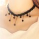 Wholesale Punk Style Lace Choker Long Black Choker Collar Necklace Pendant Jewelry Women Party gift VGN023