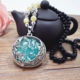 Wholesale European and American fashion personality Vintage Ethnic copy crystal Long mala bead Necklaces for Women dress Necklace VGN025