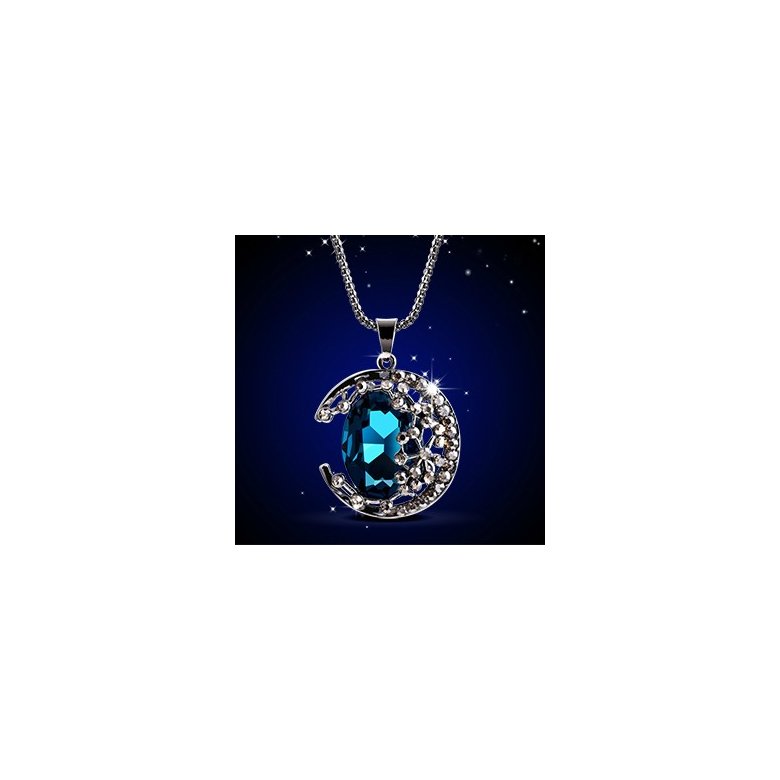 Wholesale Retro circle Hollowed out  sapphire crystal Pendants Necklace For Women Wedding Birthday Gift Jewelry VGN028