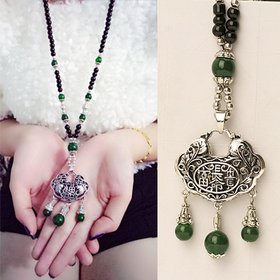 Wholesale Chinese Ethnic fashion pendant vintage Buddha necklace for women Bohemian tassel retro wholesale jewelry VGN039