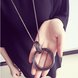 Wholesale Multilayer Circle Pendant Necklace Dangle Black Long Chain Statement Jewelry For Women VGN049