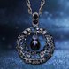 Wholesale Vintage Crystal  circular Waterdrop Pendant Long Necklace Female Winter Sweater Chain All-match Accessories Fine For Woman VGN051