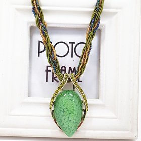 Wholesale New Bohemian Pendant Necklace Vintage  teardrop Crystal Pendant Bohemia Style Multilayer Chain Handmade Retro Necklace  VGN055