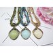 Wholesale New Bohemian Pendant Necklace Vintage Rhombus Crystal Pendant Bohemia Style Multilayer Chain Handmade Retro Necklace  VGN064