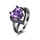 Wholesale Trendy New Brand Female Rings With Big purple Crystal Zircon Love Jewelry Vintage 14KT Black Gold Wedding party Rings For Women TGCZR150