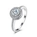 Wholesale Gorgeous round Shape Women Ring Bling Crystal Zircon Dazzling Bridal Ring Wedding Engage Ring TGCZR266