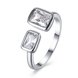 Wholesale Romantic Platinum Ring For Women With white square Dazzling Crystal Cubic Zircon Stone Engagement Rings TGCZR311
