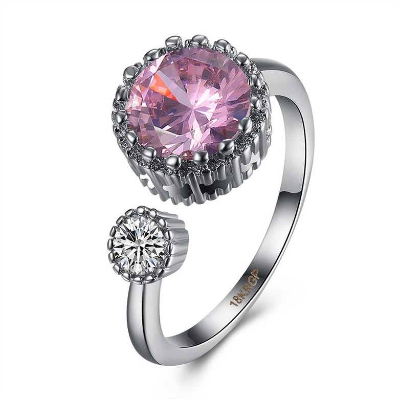 Wholesale New Arrival European Romantic Platinum Pink Zircon Crystal Women Ring  Fashion Wedding party jewelry TGCZR093