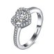 Wholesale Romantic Platinum Love Heart Rings Cubic Zircon Finger Ring for Women Wedding Engagement Crystal Jewelry Gift TGCZR399