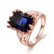 Wholesale wedding rings Classic rose gold big blue Cubic Zirconia Luxury Ladies Party engagement jewelry Mother's Gift TGCZR062