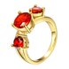 Wholesale Classic 24K Gold Round red CZ Ring Luxury Ladies Party engagement wedding jewelry Best Mother's Gift TGCZR081