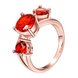 Wholesale Classic Rose Gold Round red CZ Ring Luxury Ladies Party engagement wedding jewelry Best Mother's Gift TGCZR083