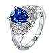Wholesale Classic Hot selling blue water drop Gemstone Wedding Ring For Women Bridal Fine Jewelry Engagement platinum Ring TGCZR263