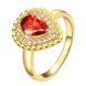 Wholesale Classic Hot selling Red Ruby water drop Gemstone Wedding Ring For Women Bridal Fine Jewelry Engagement 24K Gold Ring TGCZR267
