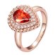 Wholesale Classic Hot selling Red Ruby water drop Gemstone Wedding Ring For Women Bridal Fine Jewelry Engagement Rose Gold Ring TGCZR270