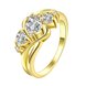 Wholesale Classic 24K Gold Heart White shape CZ Ring for women Engagement Wedding Band Rings for women Bridal Jewelry TGCZR306