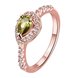 Wholesale Classic Rose Gold Water Drop Green CZ Ring for women Multi-Color Jewelry Rings Wedding Valentine's Day Gift TGCZR309