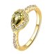 Wholesale Classic 24k Gold Water Drop Green CZ Ring for women Multi-Color Jewelry Rings Wedding Valentine's Day Gift TGCZR312