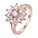 Wholesale Clearance sale New Fashion Wedding Flower Jewelry White Zircon Rose Gold Color Ring Christmas Gifts Elegant Gift TGCZR315