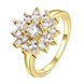 Wholesale Clearance sale New Fashion Wedding Flower Jewelry White Zircon 24k Gold Color Ring Christmas Gifts Elegant Gift TGCZR318