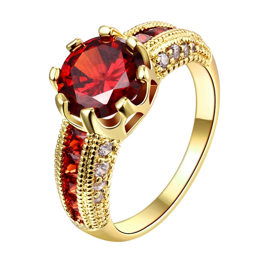 Wholesale Fashion vintage Exquisite big Red Zircon Women's Engagement Wedding Ring Classic Gothic Style Women's Jewelry TGCZR446