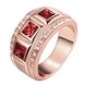 Wholesale Simple Stylish Elegant Ring Band Surprise Birthday Anniversary Present For Women With red square Cubic Zircon rings jewelry TGCZR449