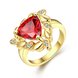 Wholesale Classic 24K Gold Geometric Red triangle Ring 5A CZ Zirconia Wedding Jewelry  Engagement for Women Gift TGCZR473