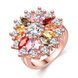 Wholesale Fashion Brand rose gold Luxury Five Colors AAA Cubic Zircon Chrysanthemum Shape Rings For Women Jewelry Wedding Party Gift TGCZR029