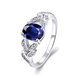 Wholesale Romantic Platinum Geometric blue CZ Ring  For Women Rings Engagement Gemstone Fine Jewelry TGCZR183