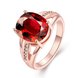 Wholesale Hot selling Red Ruby round Gemstone Wedding Ring For Women Bridal Fine Jewelry Engagement Rose Gold Ring TGCZR244