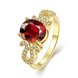 Wholesale Trendy Hot selling Red Ruby round Gemstone Wedding zircon Ring For Women Bridal Fine Jewelry Engagement 24k Gold Ring TGCZR252