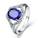 Wholesale Fashion Classic platinum round big blue CZ Stone Exaggeration Party Rings wedding Jewelry TGCZR271