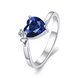 Wholesale Blue Rainbow Stone Love Heart Engagement platinum Rings For Women Wedding Jewelry Crystal Zircon Ring Bridal Accessories TGCZR344