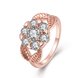 Wholesale HOT SALE fashion jewelry from China For Women Temperament Flower Zircon ring RoseGold Color Anniversary Birthday Gift TGCZR359