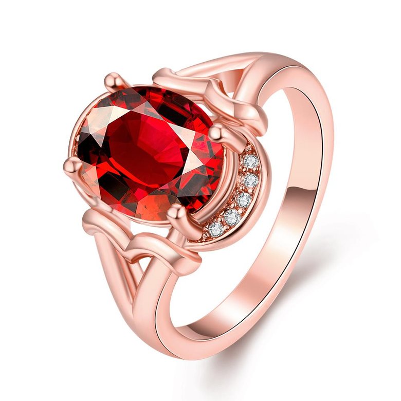 Wholesale European and American Ring Plated Rose Gold Love Interwoven Red Crystal Proposal Ring Rings for Women Jewelry Engagement Ring TGCZR370
