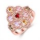 Wholesale Luxury Flower Design multicolor Crystal Jewelry Rings For Women Creative rose Gold Color Wedding Anniversary Jewelry TGCZR397