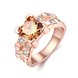 Wholesale Classical rose gold Rings square Shape Diamond Wedding rings yellow zircon Ring For Women Gift Wedding Bands jewelry TGCZR406