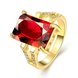 Wholesale ring series Classic 24K Gold plated red CZ Ring Luxury Ladies Party jewelry Best Mother's Gift TGCZR003