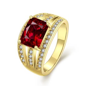 Wholesale wedding rings series Classic Gold Plated red big cubic Zirconia Luxury Ladies Party wedding jewelry Best Mother's Gift TGCZR069